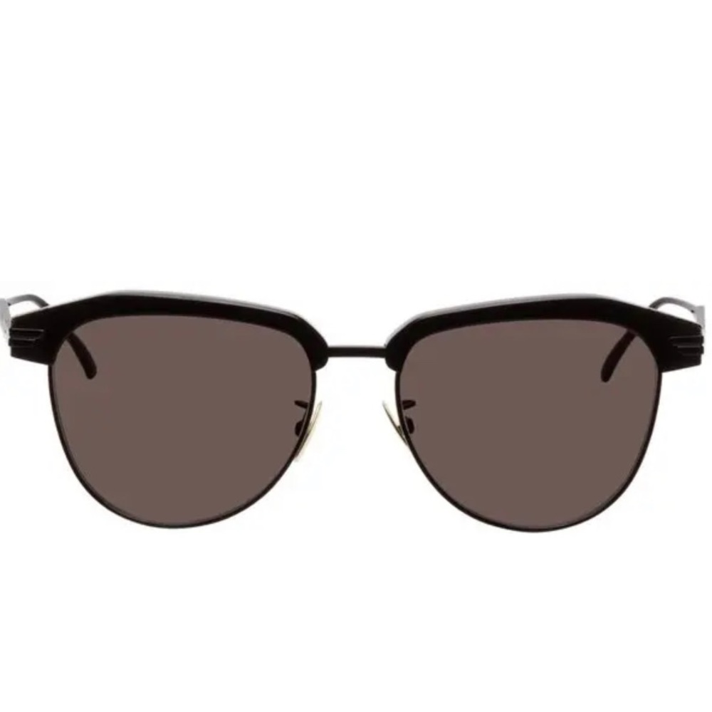Bottega Veneta Mens Black Metal Aviator Sunglasses